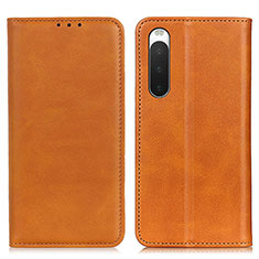 Coque Portefeuille Livre Cuir Etui Clapet A02D pour Sony Xperia 10 V Brun Clair