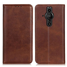 Coque Portefeuille Livre Cuir Etui Clapet A02D pour Sony Xperia PRO-I Marron