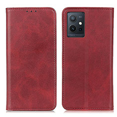 Coque Portefeuille Livre Cuir Etui Clapet A02D pour Vivo T1 5G India Rouge