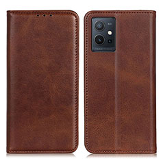 Coque Portefeuille Livre Cuir Etui Clapet A02D pour Vivo Y55 5G Marron