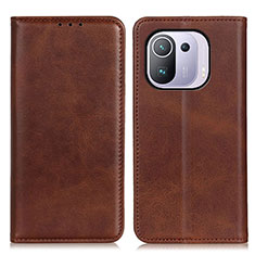 Coque Portefeuille Livre Cuir Etui Clapet A02D pour Xiaomi Mi 11 Pro 5G Marron