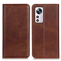 Coque Portefeuille Livre Cuir Etui Clapet A02D pour Xiaomi Mi 12 5G Marron