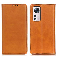 Coque Portefeuille Livre Cuir Etui Clapet A02D pour Xiaomi Mi 12 Lite 5G Brun Clair