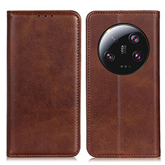 Coque Portefeuille Livre Cuir Etui Clapet A02D pour Xiaomi Mi 13 Ultra 5G Marron