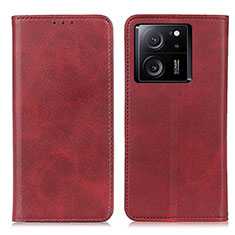 Coque Portefeuille Livre Cuir Etui Clapet A02D pour Xiaomi Mi 13T Pro 5G Rouge