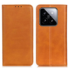 Coque Portefeuille Livre Cuir Etui Clapet A02D pour Xiaomi Mi 14 5G Brun Clair