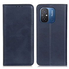 Coque Portefeuille Livre Cuir Etui Clapet A02D pour Xiaomi Poco C55 Bleu