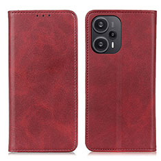 Coque Portefeuille Livre Cuir Etui Clapet A02D pour Xiaomi Poco F5 5G Rouge