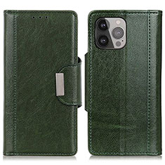 Coque Portefeuille Livre Cuir Etui Clapet A03 pour Apple iPhone 13 Pro Vert