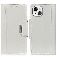 Coque Portefeuille Livre Cuir Etui Clapet A03 pour Apple iPhone 15 Blanc