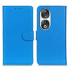 Coque Portefeuille Livre Cuir Etui Clapet A03D pour Huawei Honor 90 5G Bleu Ciel