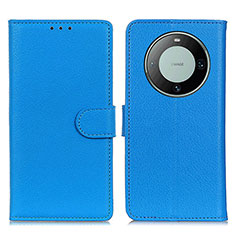 Coque Portefeuille Livre Cuir Etui Clapet A03D pour Huawei Mate 60 Bleu Ciel