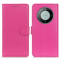 Coque Portefeuille Livre Cuir Etui Clapet A03D pour Huawei Mate 60 Rose Rouge