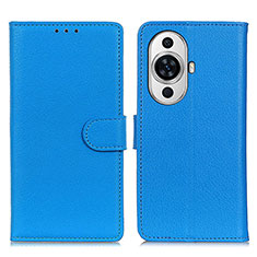 Coque Portefeuille Livre Cuir Etui Clapet A03D pour Huawei Nova 11 Bleu Ciel