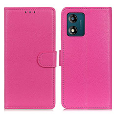 Coque Portefeuille Livre Cuir Etui Clapet A03D pour Motorola Moto E13 Rose Rouge