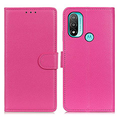 Coque Portefeuille Livre Cuir Etui Clapet A03D pour Motorola Moto E20 Rose Rouge