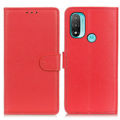 Coque Portefeuille Livre Cuir Etui Clapet A03D pour Motorola Moto E20 Rouge