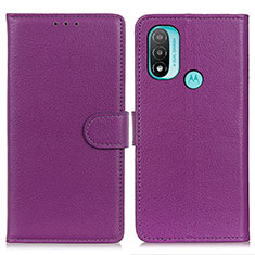 Coque Portefeuille Livre Cuir Etui Clapet A03D pour Motorola Moto E20 Violet