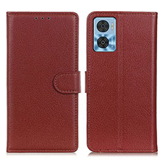 Coque Portefeuille Livre Cuir Etui Clapet A03D pour Motorola Moto E22 Marron