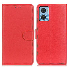 Coque Portefeuille Livre Cuir Etui Clapet A03D pour Motorola Moto E22i Rouge