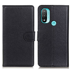 Coque Portefeuille Livre Cuir Etui Clapet A03D pour Motorola Moto E30 Noir