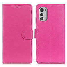 Coque Portefeuille Livre Cuir Etui Clapet A03D pour Motorola Moto E32s Rose Rouge