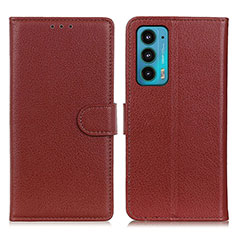 Coque Portefeuille Livre Cuir Etui Clapet A03D pour Motorola Moto Edge 20 5G Marron