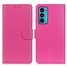 Coque Portefeuille Livre Cuir Etui Clapet A03D pour Motorola Moto Edge 20 5G Rose Rouge