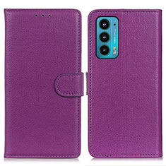 Coque Portefeuille Livre Cuir Etui Clapet A03D pour Motorola Moto Edge 20 5G Violet