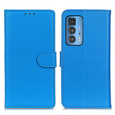 Coque Portefeuille Livre Cuir Etui Clapet A03D pour Motorola Moto Edge 20 Pro 5G Bleu Ciel