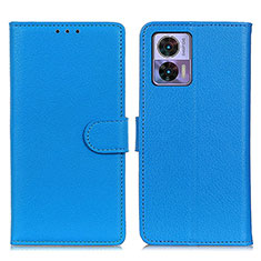 Coque Portefeuille Livre Cuir Etui Clapet A03D pour Motorola Moto Edge 30 Lite 5G Bleu Ciel