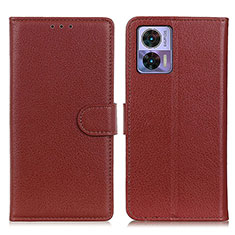 Coque Portefeuille Livre Cuir Etui Clapet A03D pour Motorola Moto Edge 30 Lite 5G Marron