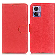 Coque Portefeuille Livre Cuir Etui Clapet A03D pour Motorola Moto Edge 30 Lite 5G Rouge