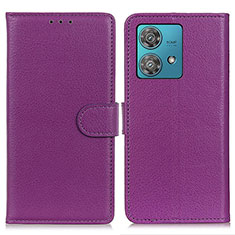 Coque Portefeuille Livre Cuir Etui Clapet A03D pour Motorola Moto Edge 40 Neo 5G Violet