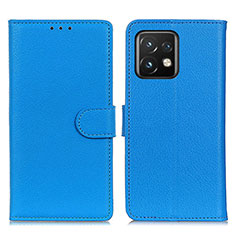 Coque Portefeuille Livre Cuir Etui Clapet A03D pour Motorola Moto Edge 40 Pro 5G Bleu Ciel