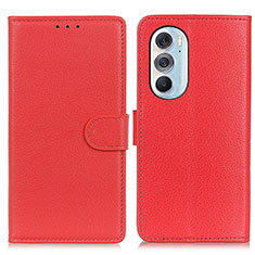 Coque Portefeuille Livre Cuir Etui Clapet A03D pour Motorola Moto Edge Plus (2022) 5G Rouge