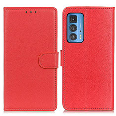 Coque Portefeuille Livre Cuir Etui Clapet A03D pour Motorola Moto Edge S Pro 5G Rouge