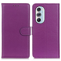 Coque Portefeuille Livre Cuir Etui Clapet A03D pour Motorola Moto Edge X30 5G Violet