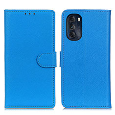 Coque Portefeuille Livre Cuir Etui Clapet A03D pour Motorola Moto G 5G (2022) Bleu Ciel