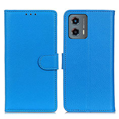 Coque Portefeuille Livre Cuir Etui Clapet A03D pour Motorola Moto G 5G (2023) Bleu Ciel