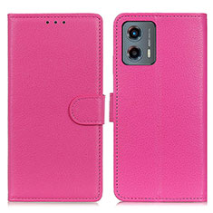 Coque Portefeuille Livre Cuir Etui Clapet A03D pour Motorola Moto G 5G (2023) Rose Rouge