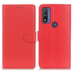 Coque Portefeuille Livre Cuir Etui Clapet A03D pour Motorola Moto G Pure Rouge