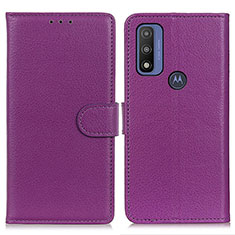 Coque Portefeuille Livre Cuir Etui Clapet A03D pour Motorola Moto G Pure Violet