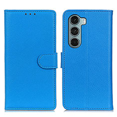 Coque Portefeuille Livre Cuir Etui Clapet A03D pour Motorola Moto G200 5G Bleu Ciel