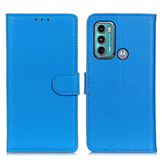 Coque Portefeuille Livre Cuir Etui Clapet A03D pour Motorola Moto G40 Fusion Bleu Ciel