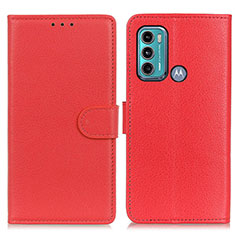 Coque Portefeuille Livre Cuir Etui Clapet A03D pour Motorola Moto G40 Fusion Rouge