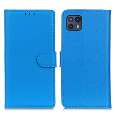 Coque Portefeuille Livre Cuir Etui Clapet A03D pour Motorola Moto G50 5G Bleu Ciel