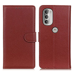 Coque Portefeuille Livre Cuir Etui Clapet A03D pour Motorola Moto G51 5G Marron