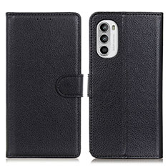 Coque Portefeuille Livre Cuir Etui Clapet A03D pour Motorola MOTO G52 Noir