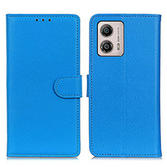 Coque Portefeuille Livre Cuir Etui Clapet A03D pour Motorola Moto G53 5G Bleu Ciel